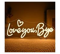 MENGE Lampada segnaletica Insegna Al Neon Love You, Bye Per Decorazioni Da Parete Per Feste Di Matrimonio, Luce A LED, Decorazione Da Parete Per Camera Da Letto, 42x18cm