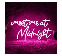 MENGE Lampada segnaletica Insegna Al Neon Meet Me At Midnight Dimmerabile Con Parole Rosa, Decorazione Da Parete, Per Camera Da Letto, Feste, Bar, Caverna Per Uomini, 42x22.5cm