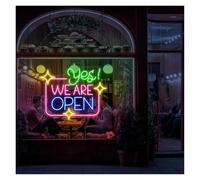 MENGE Lampada segnaletica Insegna Al Neon Sì, Siamo Aperti, Vetrina, Da Appendere Alla Parete, Negozio, Bar, Saloni, Ristoranti, Attività Commerciali, Decorazioni Per Ingressi,50cm(UN)