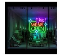 MENGE Lampada segnaletica Insegna Al Neon Sì, Siamo Aperti, Vetrina, Da Appendere Alla Parete, Negozio, Bar, Saloni, Ristoranti, Attività Commerciali, Decorazioni Per Ingressi,50cm(B)