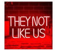 MENGE Lampada segnaletica Insegna Al Neon They Not Like US Con Luce LED Dimmerabile Per Cameretta Dei Bambini, Camera Da Letto, Bar, Decorazione Da Parete 40cmx22cm