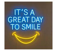 MENGE Lampada segnaletica It's A Great Day To Smile Insegna Al Neon A LED Per Studio Dentistico, Decorazione Positiva Da Parete Per Sala D'attesa, 45cm