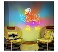 MENGE Lampada segnaletica Luce Al Neon A Forma Di Pollo Con Luminosità Regolabile, Adatta Per Decorazioni In Atmosfera Festiva, 58cmx63cm(C)