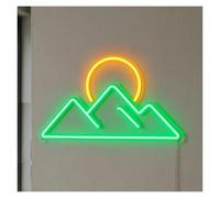 MENGE Lampada segnaletica Sunrise Behind Mountains Neon Sign Dimmable Nature View For Office Home Restaurant Shop Wall Art Decor 38cm