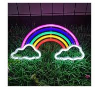 MENGE Luci al Neon Da Parete Insegna Al Neon A Forma Di Nuvola, Luce A LED Per Camera Da Letto, Decorazione Da Parete Per Feste, Luce Notturna Colorata Arcobaleno 36.8 * 18cm