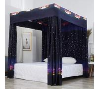 Mengersi Tende a baldacchino a baldacchino a baldacchino a grandezza naturale, decorazione per camera da letto, per ragazze e adulti, antivento, leggera, idea regalo per bambini (nero)