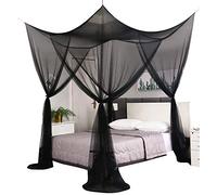 Mengersi Tende a baldacchino per letto queen size e king size, zanzariera, per interni ed esterni, decorazione gotica nera per Halloween