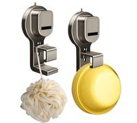 mengger Gancio Ventosa, 2 Pezzi Ventose con Gancio Gancio a Ventosa Ganci Ventosa Bagno Gancio a Ventosa per Piastrelle Ganci a Ventosa Super Resistenti Senza Foratura Carico 5Kg Ganci Ventose