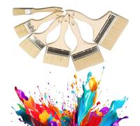 Mengger Pennello Pittura Muro,Pennellessa Pittura Muri Pennelli Piatti Pennelli Vernice Legno Pennelli Pittura per Pittura Ceretta Mobili Smaltatura Di Ceramica Home Decor Progetti Shabby Chic 6 Pezzi