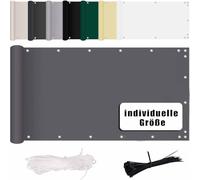 MENGH Balcone tutela della Privacy UV 115x400cm, Rete Ombreggiante Frangivento, Resistente alle intemperie, con Fascette e funi, per Balcone Terrazzo Piscina Grigio