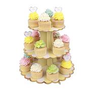 MengH-SHOP Cupcake Stand Cartone 3 Tier Alzata per Torta Supporto per Cupcake per Baby Shower Genere Reveal Festa Bambini Festa di Compleanno