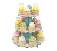 MengH-SHOP Cupcake Stand Cartone 3 Tier Alzata per Torta Supporto per Cupcake per Baby Shower Genere Reveal Festa Bambini Festa di Compleanno