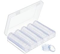 MengH-SHOP Custodie per Monete 30mm Monete di Collezione in Plastica Capsule di Monete Rotonde Trasparente con Scatola Organizzatore per La Raccolta di Monete 100 Pezzi