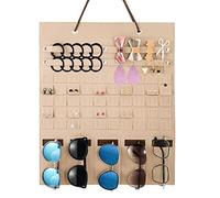 MengH-SHOP Espositore da Appendere per Gioielli Organizer per Occhiali da Sole in Feltro Pieghevole Organizer da Appendere per Gioielli Orecchini Anelli Bracciali Collane (40 x 50cm)