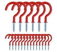 MengH-SHOP Ganci per Soffitti a Gancio per Tazza Gancio a Vite per Rivestimento in Vinile Multifunzione Ganci a Soffitto per Uso Interno ed Esterno 20 Pezzi (Rosso)