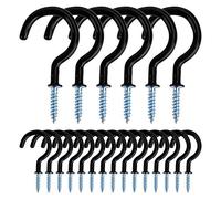 MengH-SHOP Ganci per Soffitti a Gancio per Tazza Gancio a Vite per Rivestimento in Vinile Multifunzione Ganci a Soffitto per Uso Interno ed Esterno 20 Pezzi (Nero)