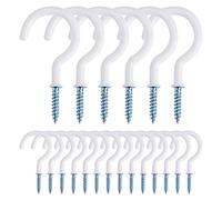 MengH-SHOP Ganci per Soffitti a Gancio per Tazza Gancio a Vite per Rivestimento in Vinile Multifunzione Ganci a Soffitto per Uso Interno ed Esterno 20 Pezzi (Bianca)