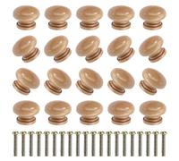 MengH-SHOP Manopole per Mobili in Legno Rotondo Pomelli per Cassetti 24mm Dipinto Maniglia per Armadietto con Viti per Porte Armadietti Cassetti Guardaroba 20 Pezzi