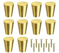 MengH-SHOP Manopole per Mobili in Ottone Cono Pomelli per Cassetti 19x15mm Maniglia per Armadietto con Viti per Porte Armadietti Cassetti Guardaroba 10 Pezzi Oro