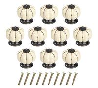 MengH-SHOP Pomolo per Mobile di Zucca Pomelli per Porta Ceramica Maniglia per Armadietto con Viti per Porte Armadietti Cassetti e Guardaroba Accessori Mobili 10 Pezzi Avorio