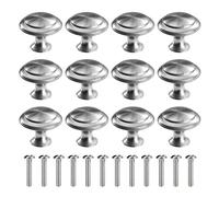 MengH-SHOP Pomolo per Mobile Rotondo Pomelli per Porta Maniglia per Armadietto con Viti per Porte Armadietti Cassetti e Guardaroba Accessori Mobili 30mm Argento 12 Pezzi