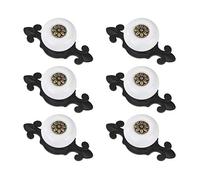 MengH-SHOP Pomolo per Mobile Rotondo Pomelli per Porta Vintage Maniglia per Armadietto con Viti per Porte Armadietti Cassetti e Guardaroba Accessori Mobili 6 Pezzi Nero e Bianco