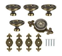 MengH-SHOP Pomolo per Mobile Rotondo Pomelli per Porta Vintage Maniglia per Armadietto con Viti per Porte Armadietti Cassetti e Guardaroba Accessori Mobili 5 Pezzi Bronzo