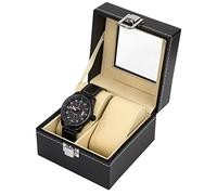 MengH-SHOP Scatola per Orologi PU Cofanetto per Orologi con 2 Posti Porta Orologi con Coperchio in Vetro e Cuscini Rimovibili per Orologi e Gioielli