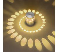 Mengjay 3W LED Applique da parete per interni effetto alluminio moderno lampada da parete per camera da letto soggiorno Hall dell'hotel galleria KTV ecc. Bianco caldo
