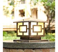 Mengjay Apparecchio illuminazione paesaggio E27 Impermeabile Giardino Luci colonna Lanterna alluminio Porta Cancello per prato Cortile terrazze IP44 Villa Luci colonna(23x25cm)
