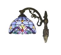 Mengjay Applique da Parete Interno Vintage,Lampada da Parete Industrial Stile,Plafoniera da Parete con Paralume in Vetro Colorato,Lampada Muro Retrò E27 per Camera da Letto Soggiorno Corridoio (B)