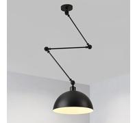 Mengjay Lampada a Sospensione Industriale Regolabile,Moderno interna Lampadario E27 metallo Lampada Pendente,Braccio Articolato 135 cm,Plafoniera per Soggiorno Sala Da Pranzo Camera (Nero)