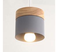 Mengjay Lampada a Sospensione Retrò Lampada a Soffitto in Legna Metallo Moderna Lampadario,Creativo Luci a Sospensione Lampadari per Sale da Pranzo,Plafoniera pendente,per Sale, Soggiorno (Grigio)