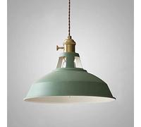 Mengjay Lampada a Sospensione,Vintage Industriale E27 Plafoniera Retro pendente,Lampada a Sospensione in metallo per Cucina Sala da Pranzo soffitta caffè bar ristorante soggiorno (Verde)