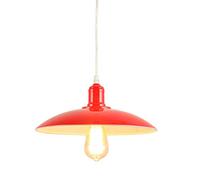 Mengjay Lampada a Sospensione Vintage Industriale Edison Illuminazione a Soffitto Metallo Plafoniera Classica per Sala Bar Ristorante Ufficio Retro, Senza Lampadina, E27 Lampadario (rosso)