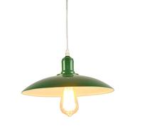 Mengjay Lampada a Sospensione Vintage Industriale Edison Illuminazione a Soffitto Metallo Plafoniera Classica per Sala Bar Ristorante Ufficio Retro, Senza Lampadina, E27 Lampadario (verde)