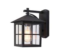 Mengjay Lampada da parete da esterno nostalgica E27 Max.60W 230V IP23 Lampada da Parete per Esterno in Metallo Colore Nero per cortile e giardino