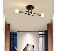 Mengjay Lampada da Parete Industriale Vintage,2-Luci Lampada da Soffitto in Ferro Moderno,Plafoniera E27 Creative,per Soggiorno Ristorante Camera da Letto Cafe