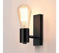 Mengjay Lampada da Parete Orientabile in Metallo Nero Applique da Parete Interno Lampada da Muro Industriale Lampadina E27 Illuminazione Regolabile e Rotante per Soggiorno, Faretto, Entrata