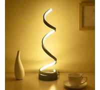 Mengjay Lampada da Tavolo a Spirale LED Lampada da Comodino Moderna Design,Luce Notturna Bambini,Protezione Degli Occhi Decorativa Lampada da Scrivania Curva per Soggiorno Camera da Letto (Nero)