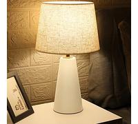 Mengjay Lampada da tavolo max 60W Lampada da tavolo per lampade E27 Lampada da comodino Bianco/Nero Lampade da tavolo 230V， Ferro+Tessuto，Adatta per interni, camera da letto e soggiorno. (Bianco)