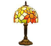 Mengjay Lampada in stile Rustique,Lampada da comodino notte a paralume fatto a mano in vetro colorato,Lampada da Tavolo per Soggiorno Camera da letto Tavolino da caffè(Lampadina non inclusa) (D)