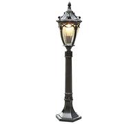 Mengjay Lampione da giardino con palo in stile vintage, Lampione in alluminio pressofuso con vetro smerigliato, Lampada da Terra con portalampada E27, Lampione LED da Esterno Impermeabile IP23 (C)