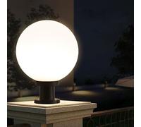 Mengjay Lampioni da Giardino Esterno Moderno E27 - Lampada Da Esterno Sfera Rotonda In Acrilico, A Colonna, LED, Globo, Lanterna Da Palo per Villa (25cm)