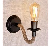 Mengjay Luce Corda Vintage Applique A Muro Sconce Retro Loft Restaurant Cafe Bar E27 Illuminazione A Parete Lampada A Corda Di Canapa