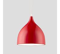 Mengjay Metallo lampadario Luce pendente Industriale Lampada a Sospensione da Soffitto Stile Vintage Industriale Attacco E27 Plafoniera Retro Paralume in Metallo Alluminio soffitta caffè (rosso)