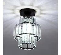 Mengjay Plafoniera Soffitto, Lampade da Soffitto Cristallo, Creativa Moderna Lampadario Per Camera da letto Corridoio Ingresso E27 Plafoniera Dia 18cm (Nero)