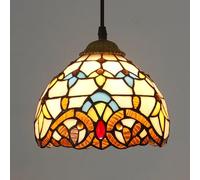 Mengjay Style Pendant Lights Baroque Mediterranean Creative Stained Glass Chandelier Hanging Lamps 20cm