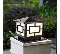 Mengjay Trade Apparecchio illuminazione paesaggio E27 Luce esterno esterni Piedistallo Impermeabile Giardino Luci colonna Lanterna alluminio Porta Cancello per prato Cortile terrazze IP44(26x30cm)
