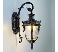 Mengjay Trade Applique da esterno antica E27 Lampada da giardino Applique da parete antica retrò con copertura per lampada in vetro Lampada da esterno Porta impermeabile Balcone Villa